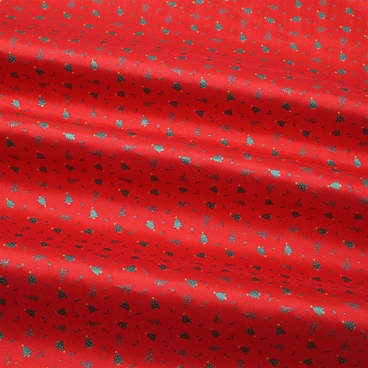 2024 Christmas Tree Cartoon Style Fabric