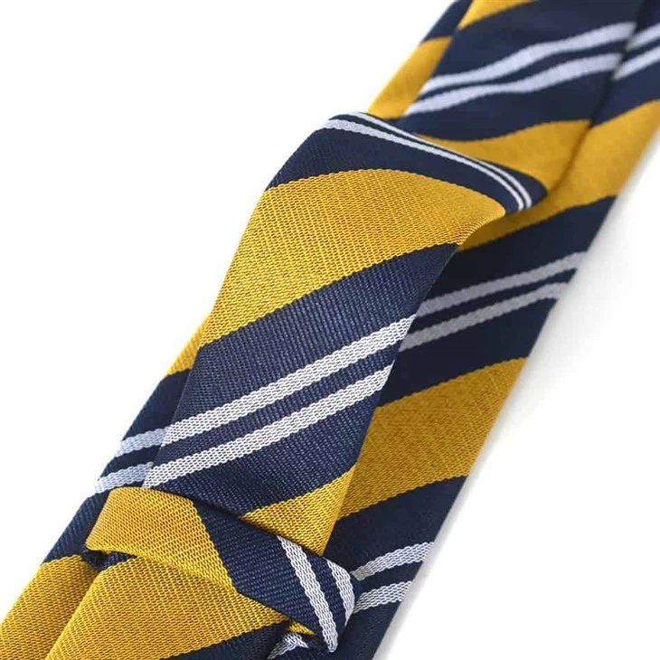 YiLi Wholesale Recycled Yellow Navy Striped Necktie